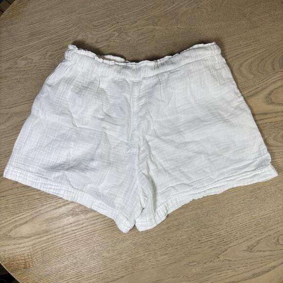 Gap Pants - GAP WOMENS 100% Cotton White Gauze PO Shorts Fresh Drawstring Festival Summer